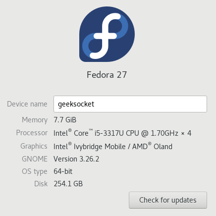 fedora details about