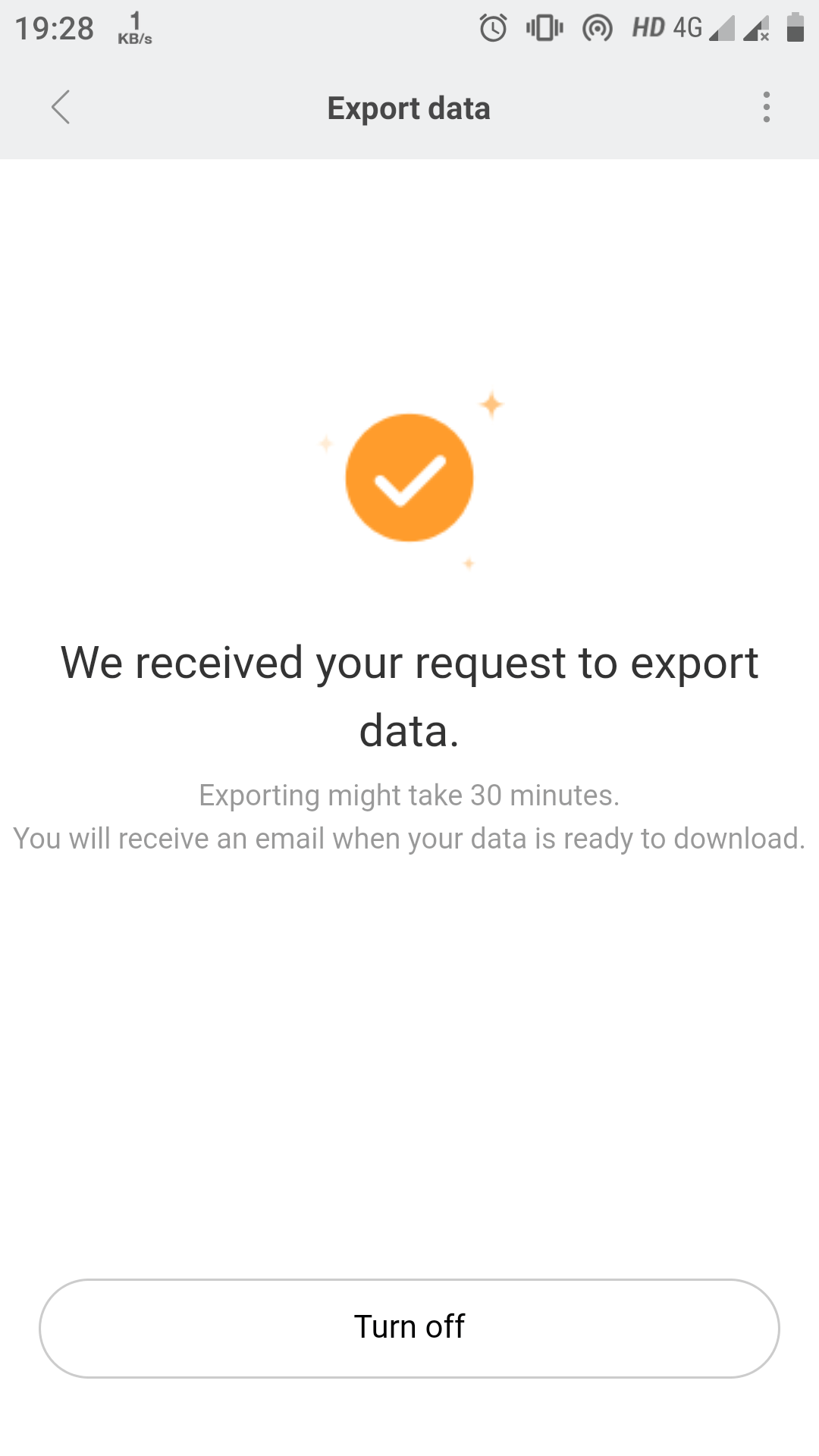 Exporting data - confirmation