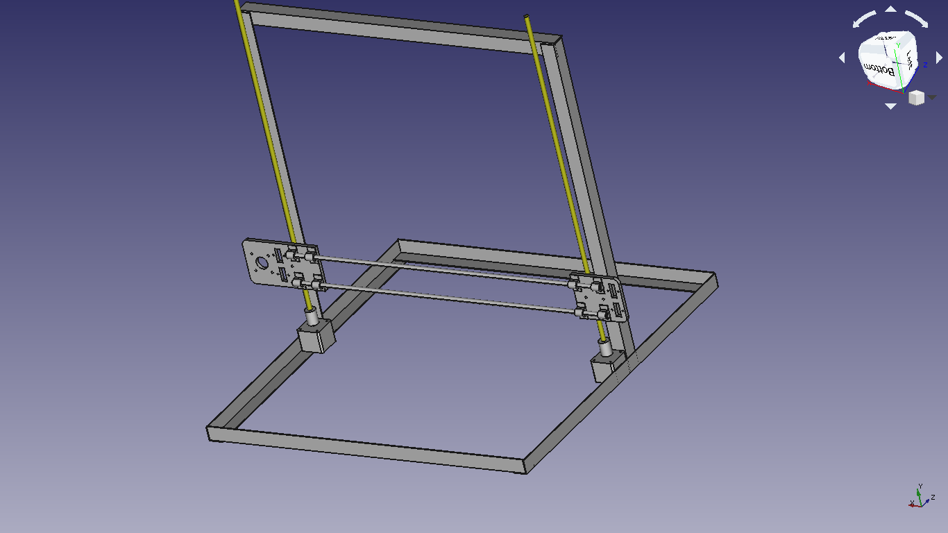 Assembled frame in FreeCAD